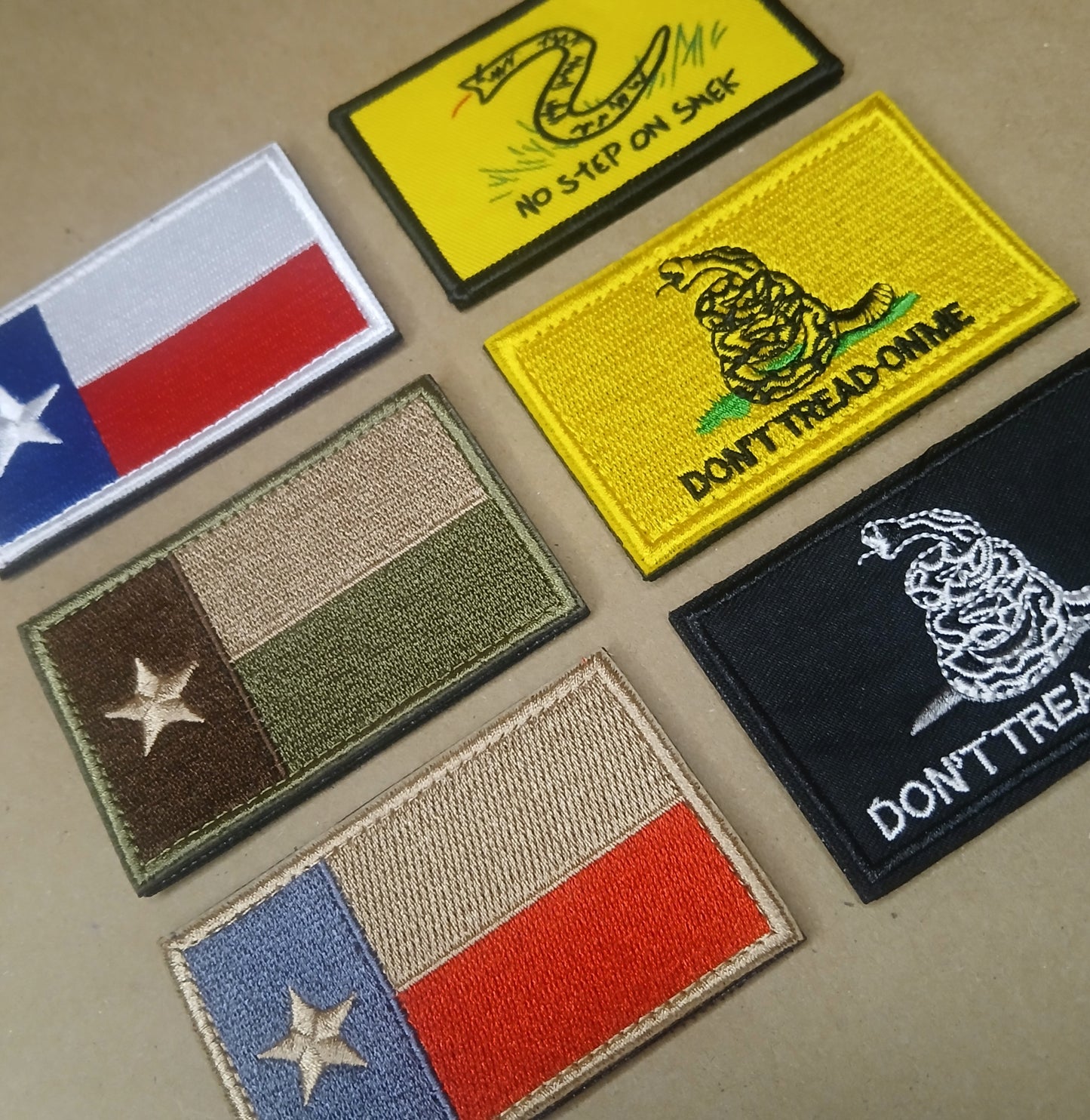 Texas Velcro Patch Embroidered 3X2 inch Dont Tread on Me Tactical Morale Hook and Loop