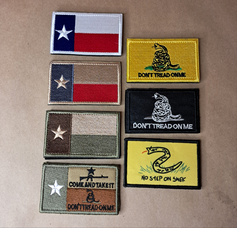 Texas Velcro Patch Embroidered 3X2 inch Dont Tread on Me Tactical Morale Hook and Loop