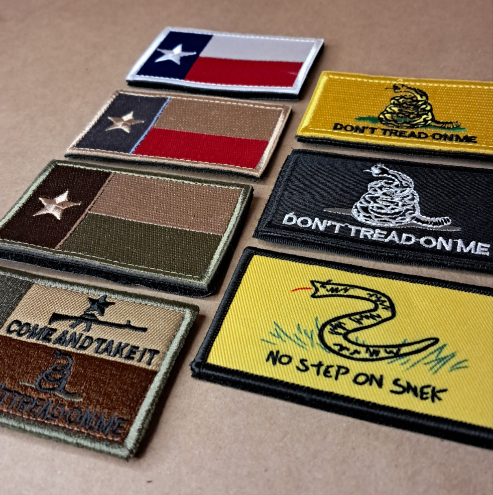 Texas Velcro Patch Embroidered 3X2 inch Dont Tread on Me Tactical Morale Hook and Loop