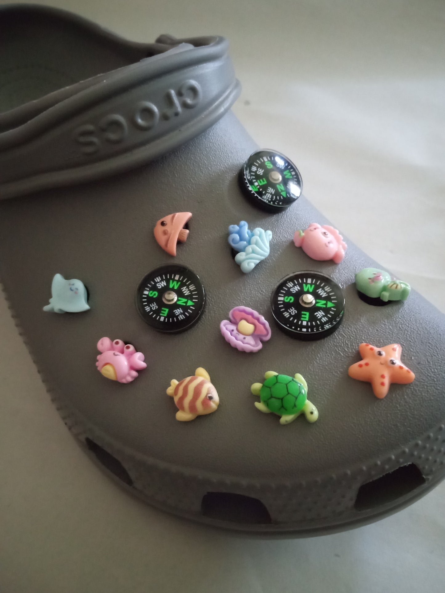 Compass Shoe Charm