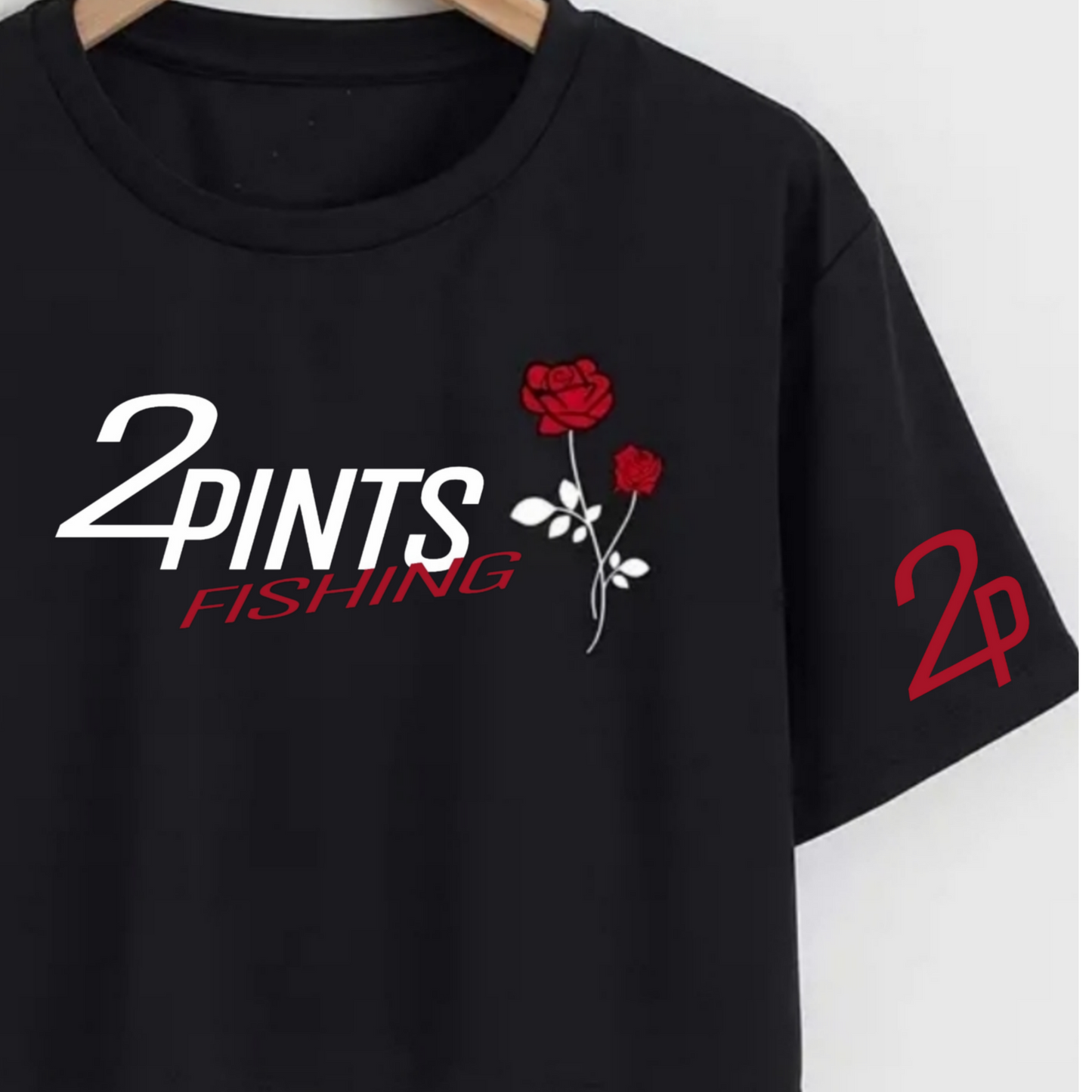 Fishing and Roses Crop Top T-Shirt - Baggy Comfortable Fit - Breathable Soft Shirt