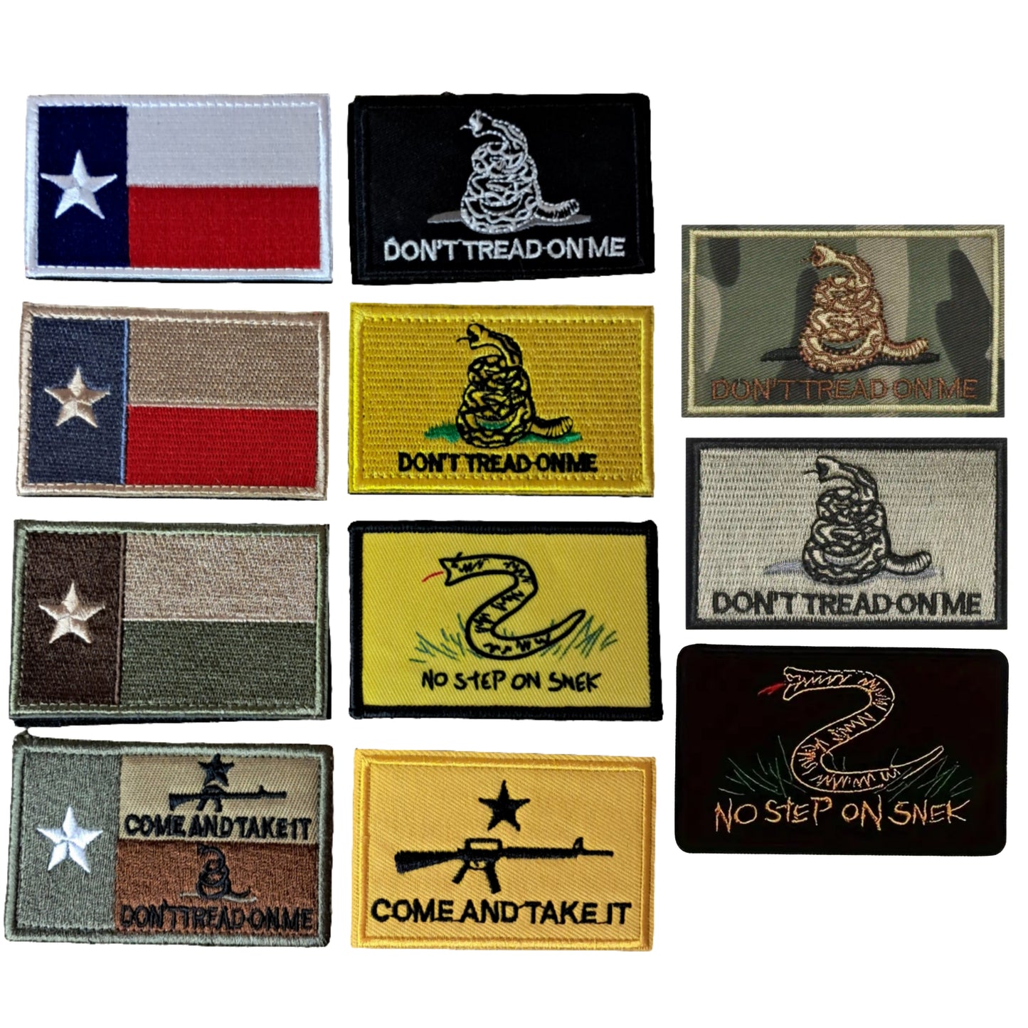 Texas Velcro Patch Embroidered 3X2 inch Dont Tread on Me Tactical Morale Hook and Loop