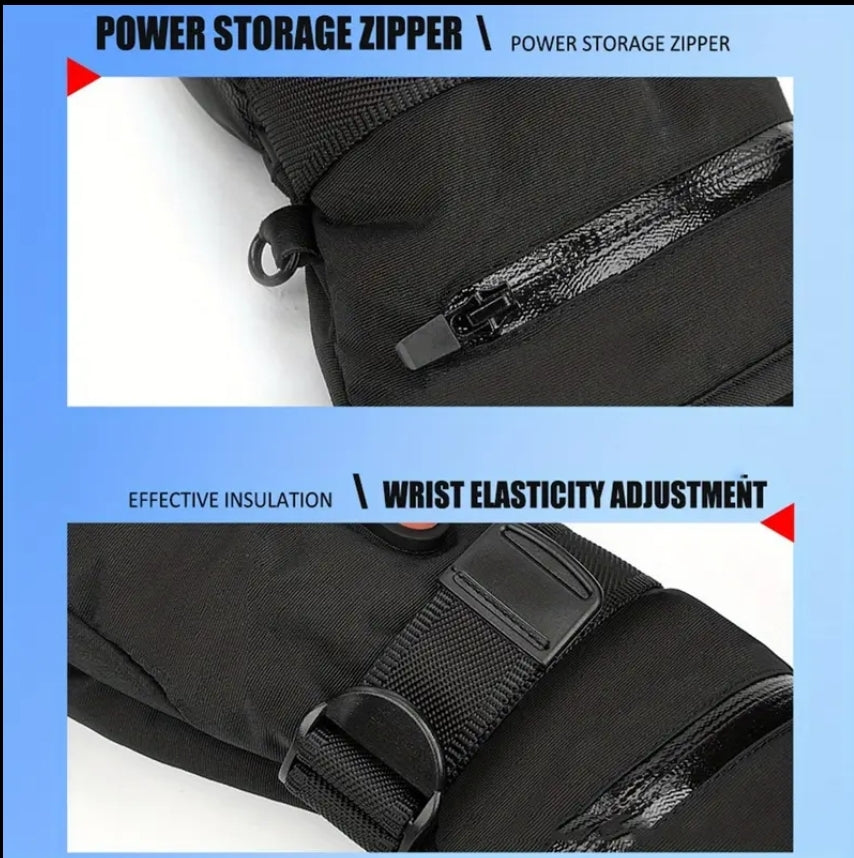 Rechargeable Heated Gloves - 6000mah - Windproof/Waterproof - Touchscreen Compatable Fingertips