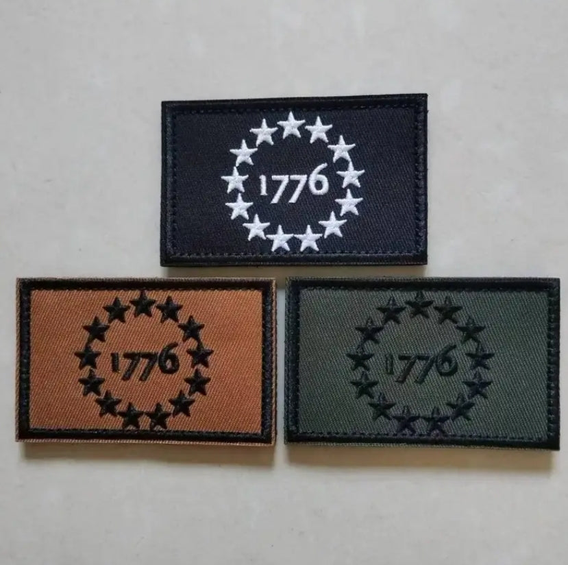 1776 Tactical Velcro Patch - Embroidered Hook and Loop USA Morale Badge