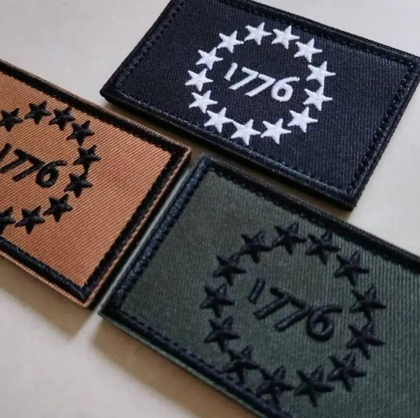 1776 Tactical Velcro Patch - Embroidered Hook and Loop USA Morale Badge