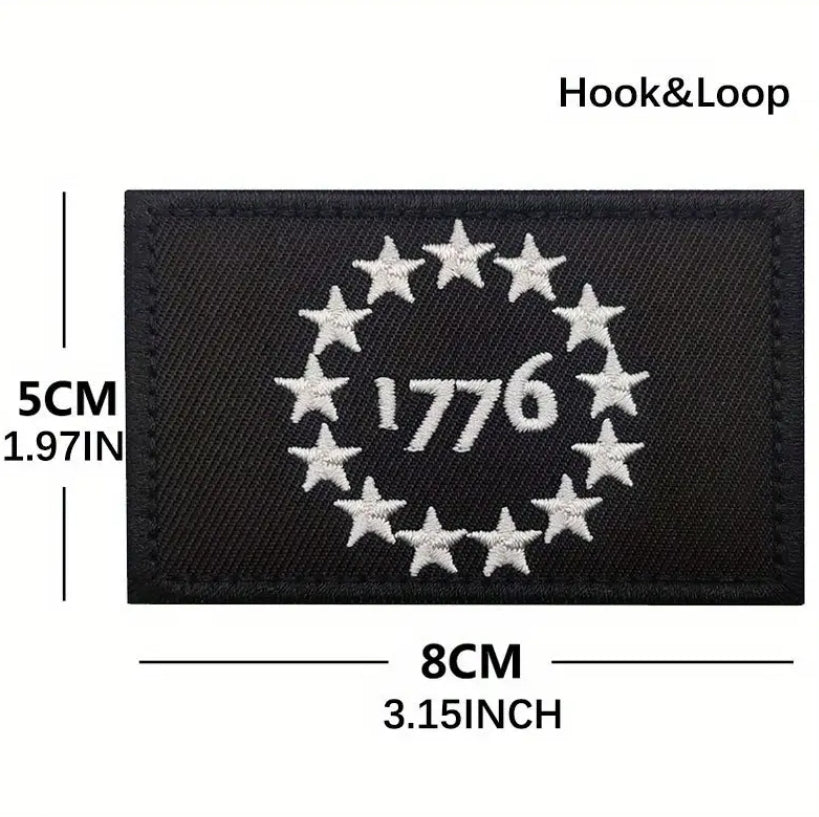 1776 Tactical Velcro Patch - Embroidered Hook and Loop USA Morale Badge
