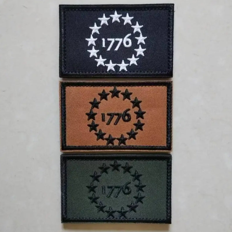1776 Tactical Velcro Patch - Embroidered Hook and Loop USA Morale Badge