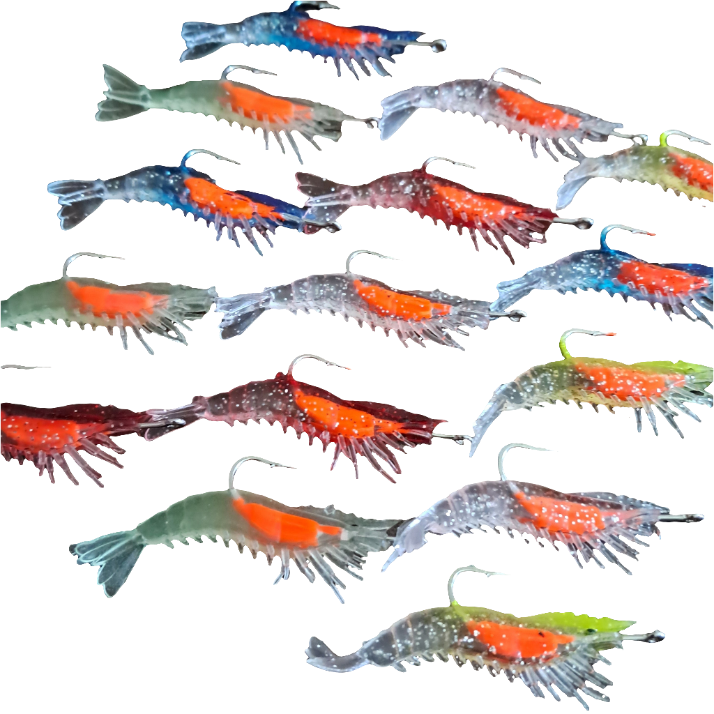 4 Pack Shrimp Lure Jig Bionic Swim Bait 1/10th Oz