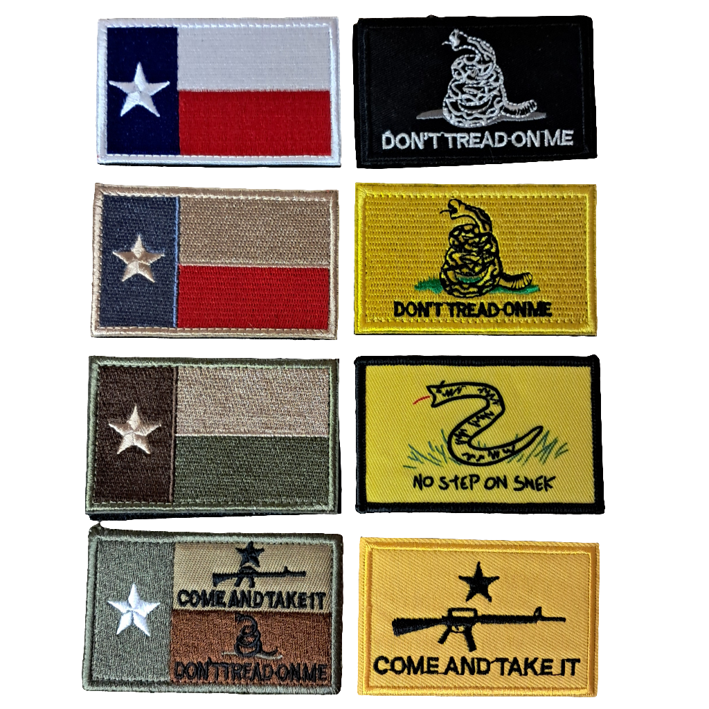 Texas Velcro Patch Embroidered 3X2 inch Dont Tread on Me Tactical Morale Hook and Loop