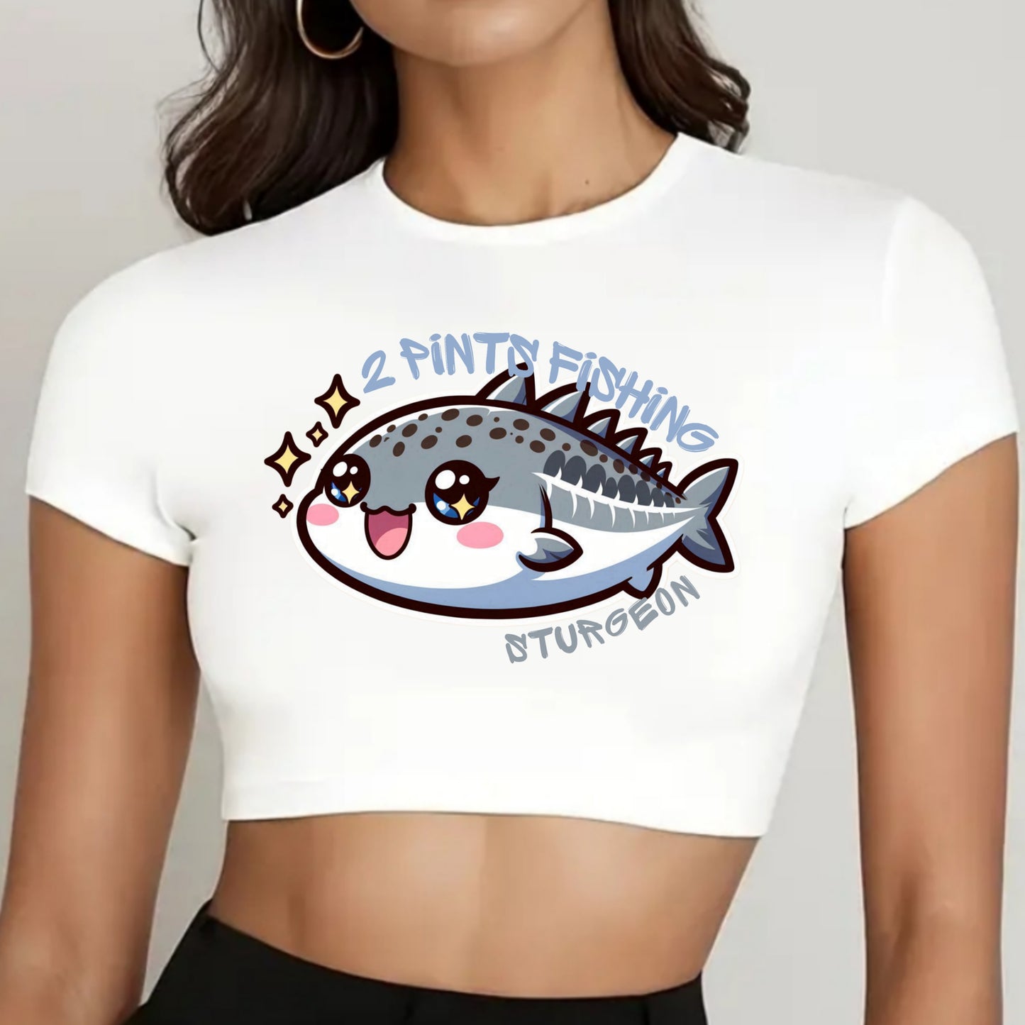 Cute Fishing Crop Top DriFit Tee