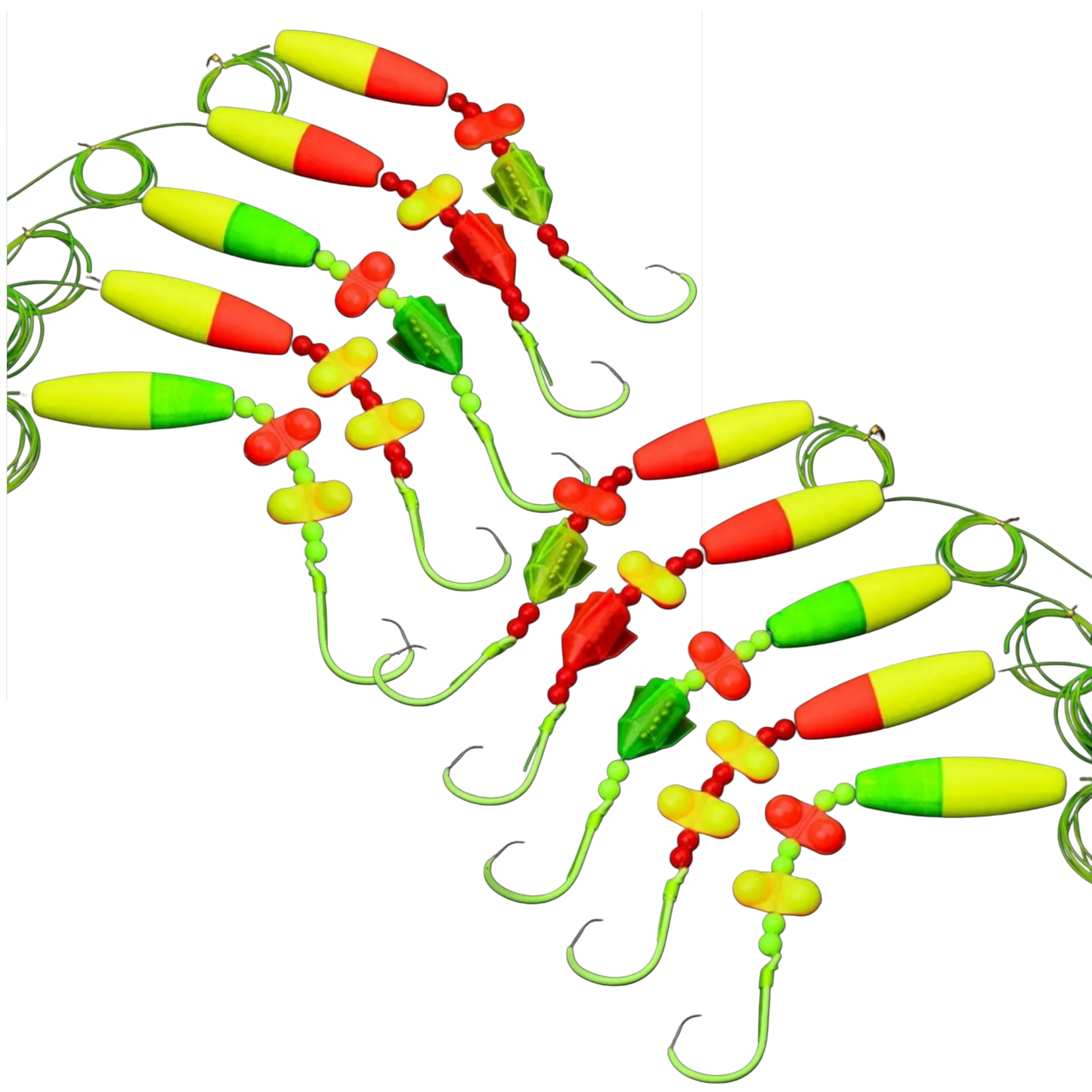 5 Pack Catfish Rigs, Hand Tied, Luminescent Circle Hook Trolling Rig Santee Cooper