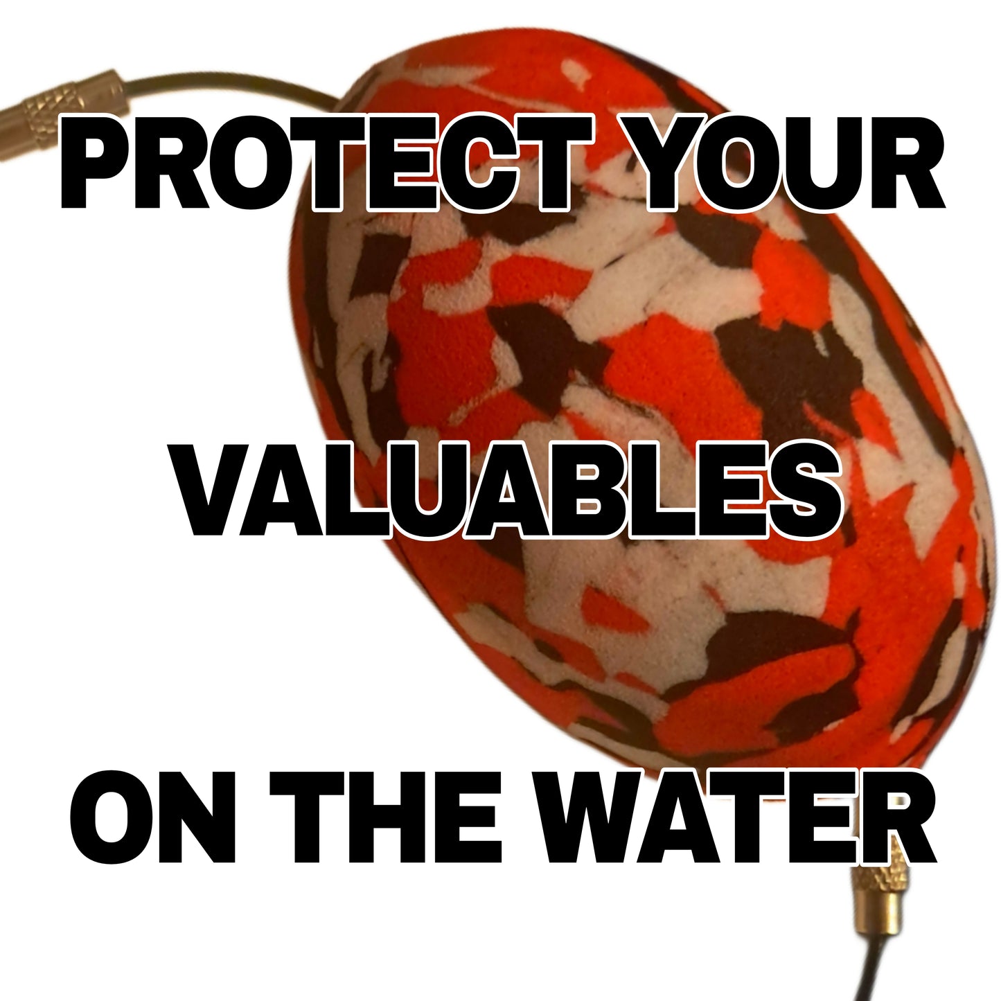 Floating Keychain - 3 Inch EVA Camo floats with Steel Cables and Carabiners - Protect Valuables while on the water!