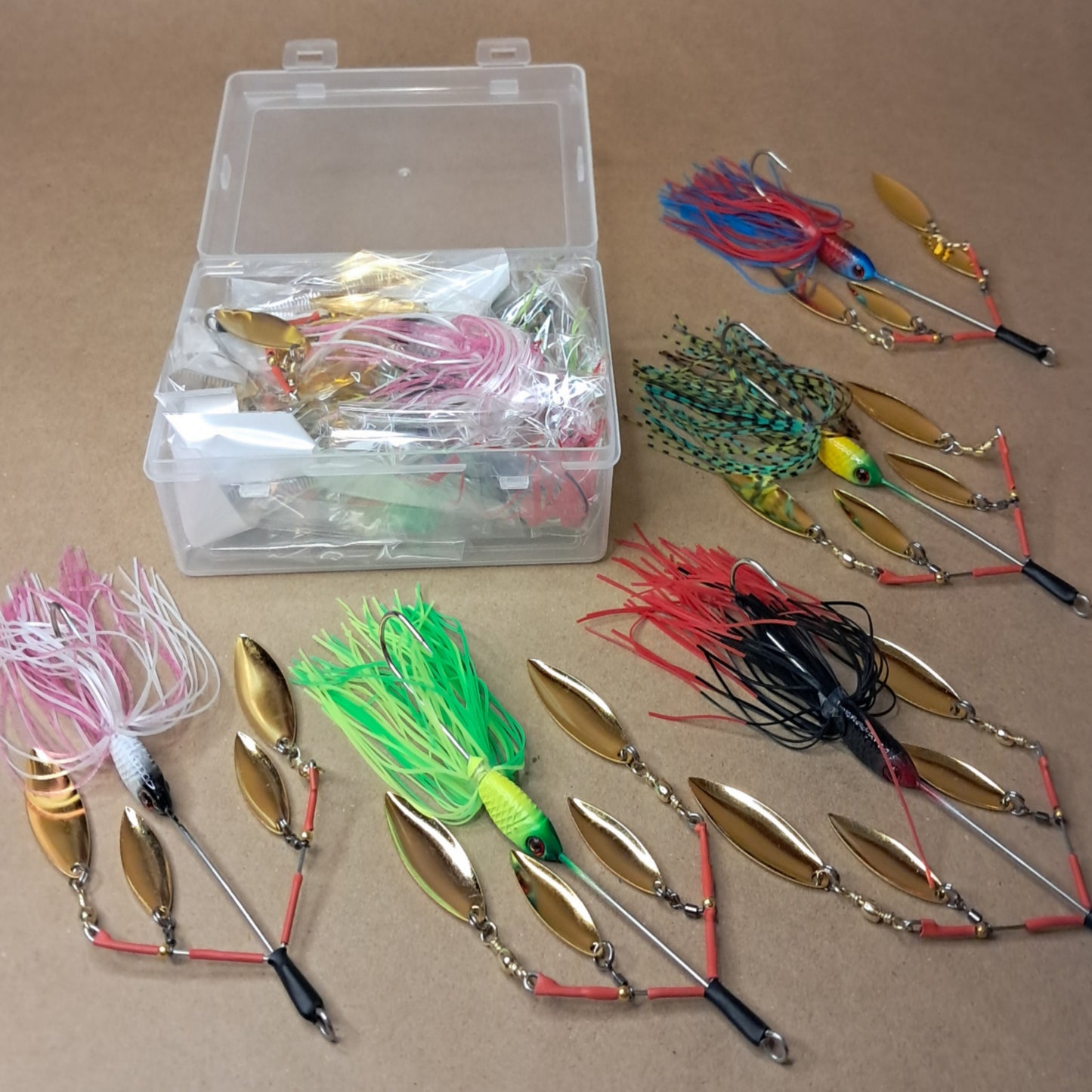 5pcs Bionic Willow Blade Spinnerbait Set