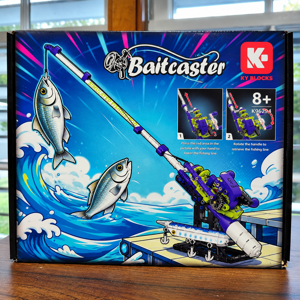 Fishing Rod & Reel Building Block Sets, 235–806 Pieces, Spinning Reel & Baitcaster Models with Fishing Lures & Display Stand, Fishing Gifts for Kids & Adults, Ages 8+