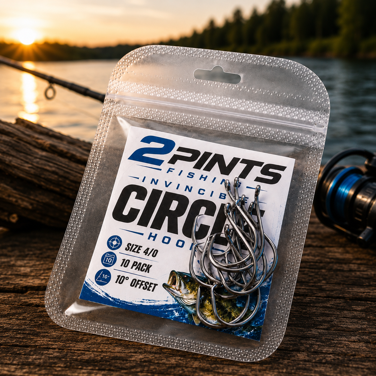 Invincible Cicle Hooks 10° Offset Heavy Duty Fishing Hooks