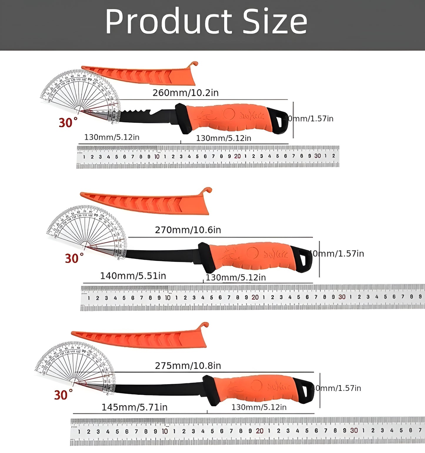 Professional Grade Fishing Filet Knife - Stainless Steel - Multiple Sizes - Soft Grip
