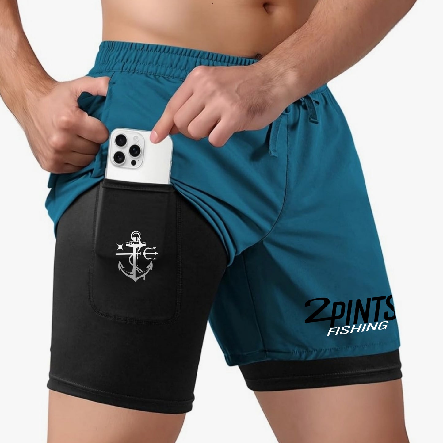 Performance Quick Dry Fishing Shorts - Dual Layer Anti Microbal Outdoor Shorts with 3 Pockets