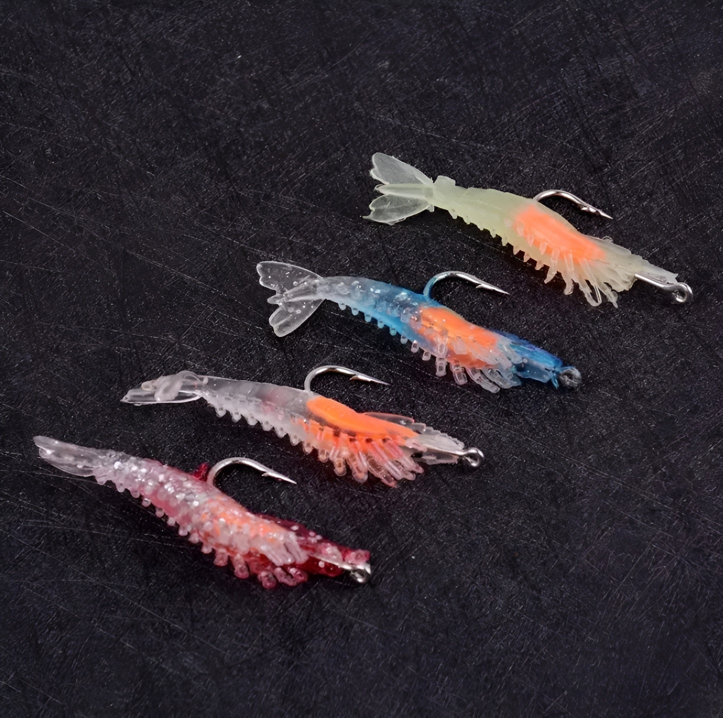 4 Pack Shrimp Lure Jig Bionic Swim Bait 1/10th Oz