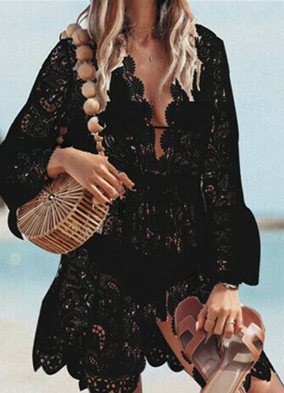 Lace Bathing Suit Cover Up Boho Beach Women Maxi Bikini Sundress