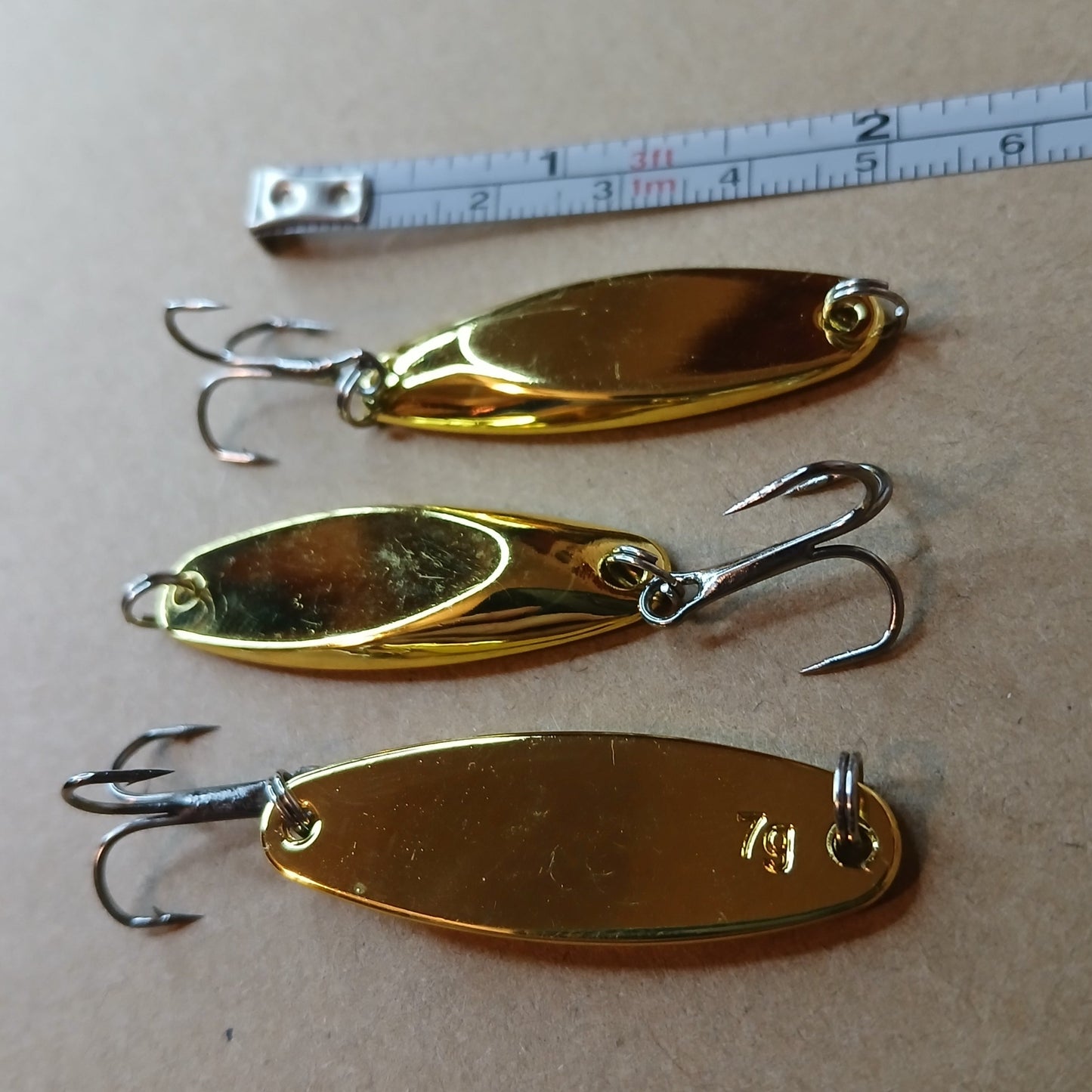 3-Pack Casting Spoons Gold Silver NeoChrome 2oz-1/16oz with Treble Hook