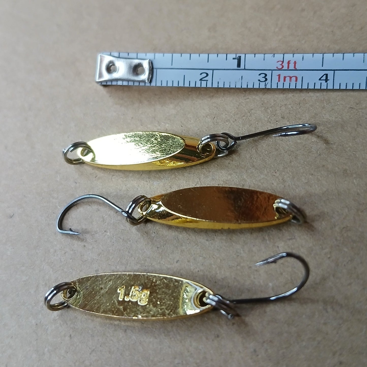 3-Pack Casting Spoons Gold Silver NeoChrome 2oz-1/16oz with Treble Hook