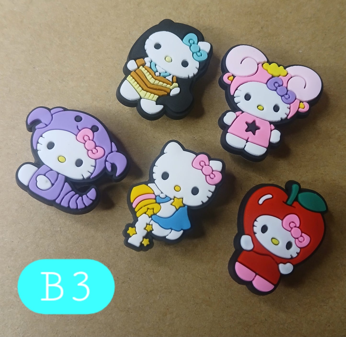 5 Pack Kitty Shoe Charms