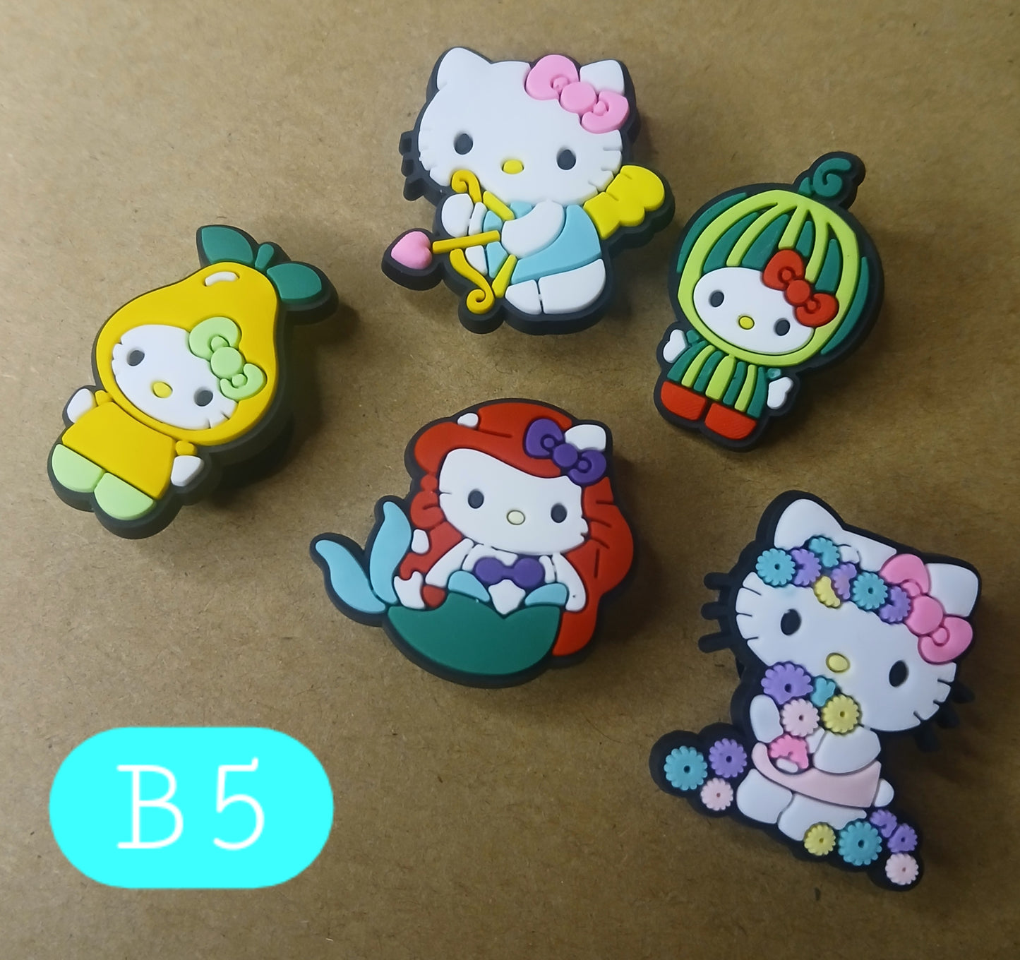 5 Pack Kitty Shoe Charms