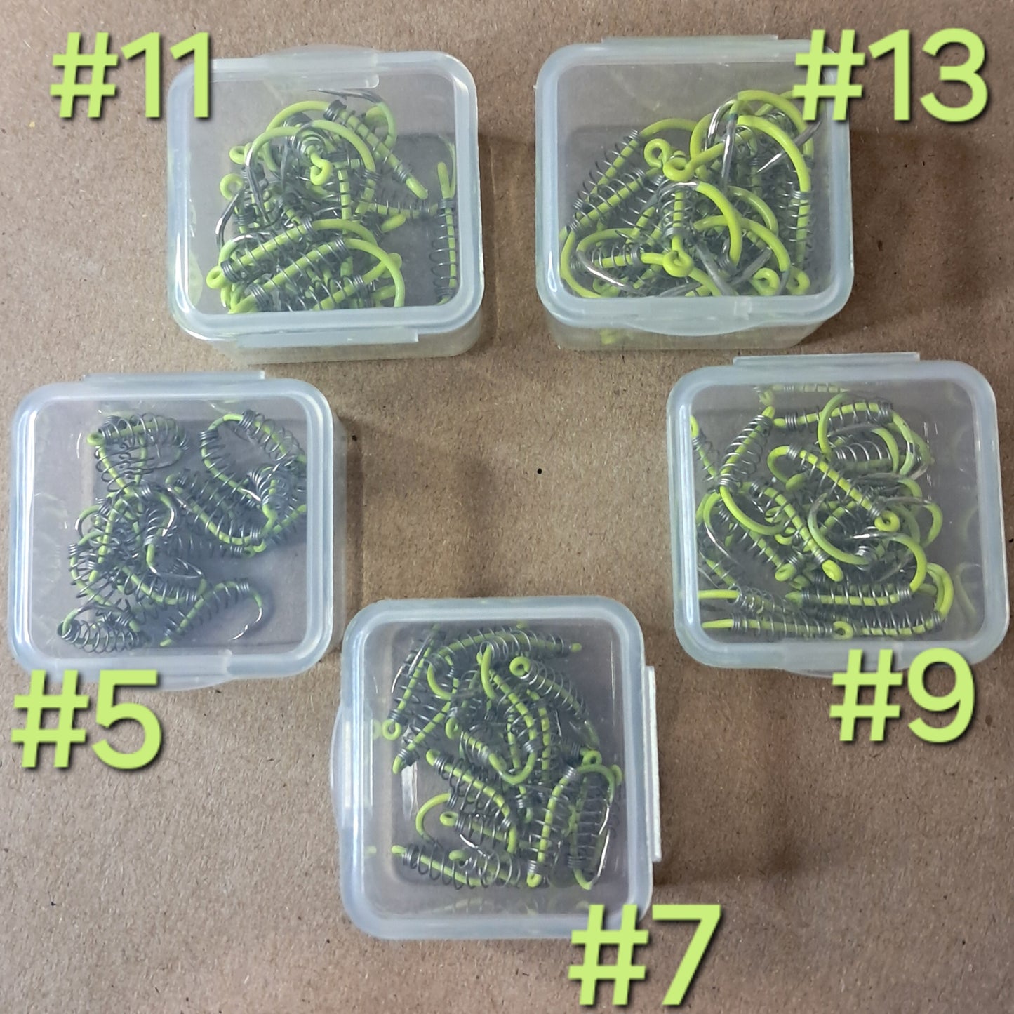 20pcs/pack High-Visibility Fluorescent Green Fishing Hooks - Durable Stainless Steel with Spring Barbs