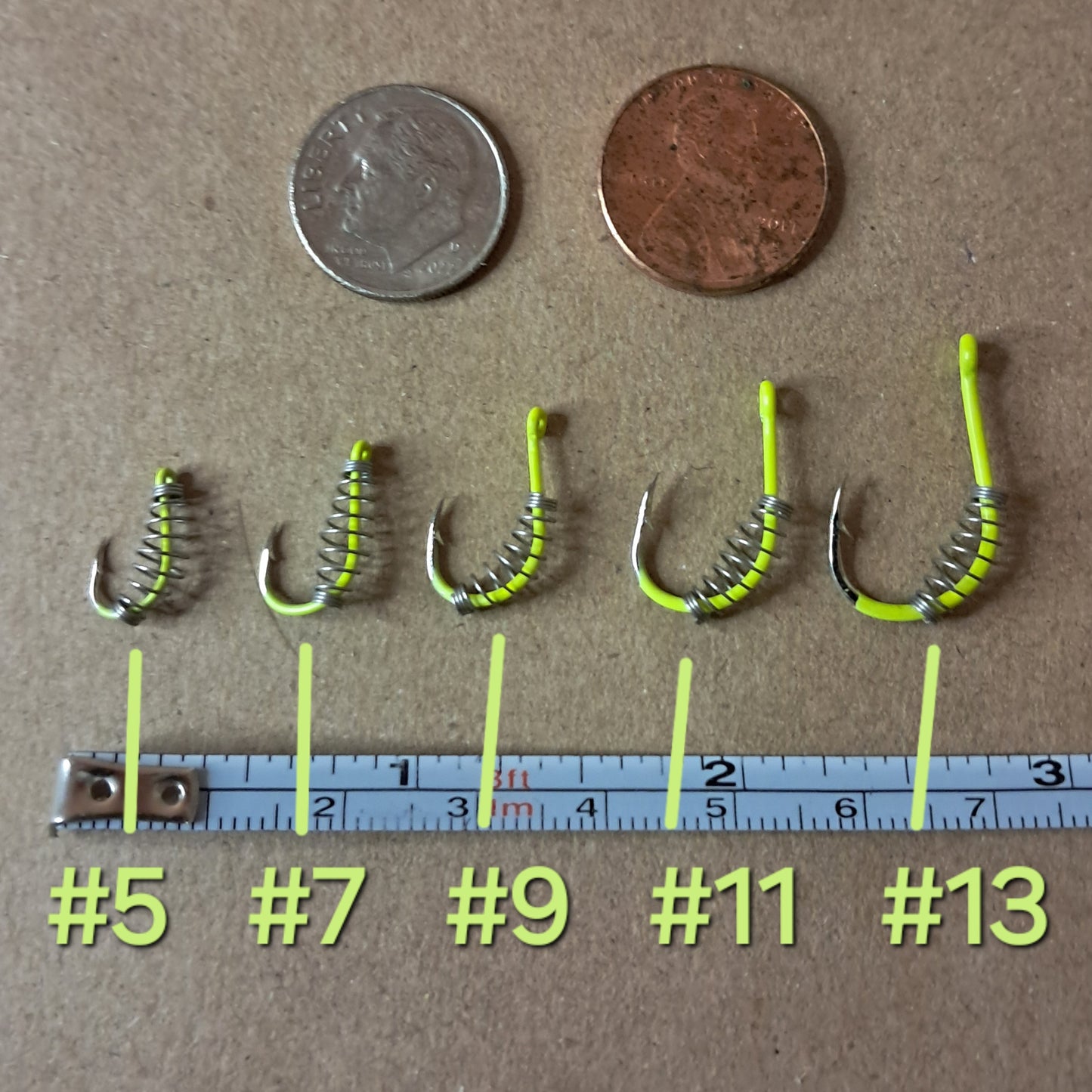 20pcs/pack High-Visibility Fluorescent Green Fishing Hooks - Durable Stainless Steel with Spring Barbs