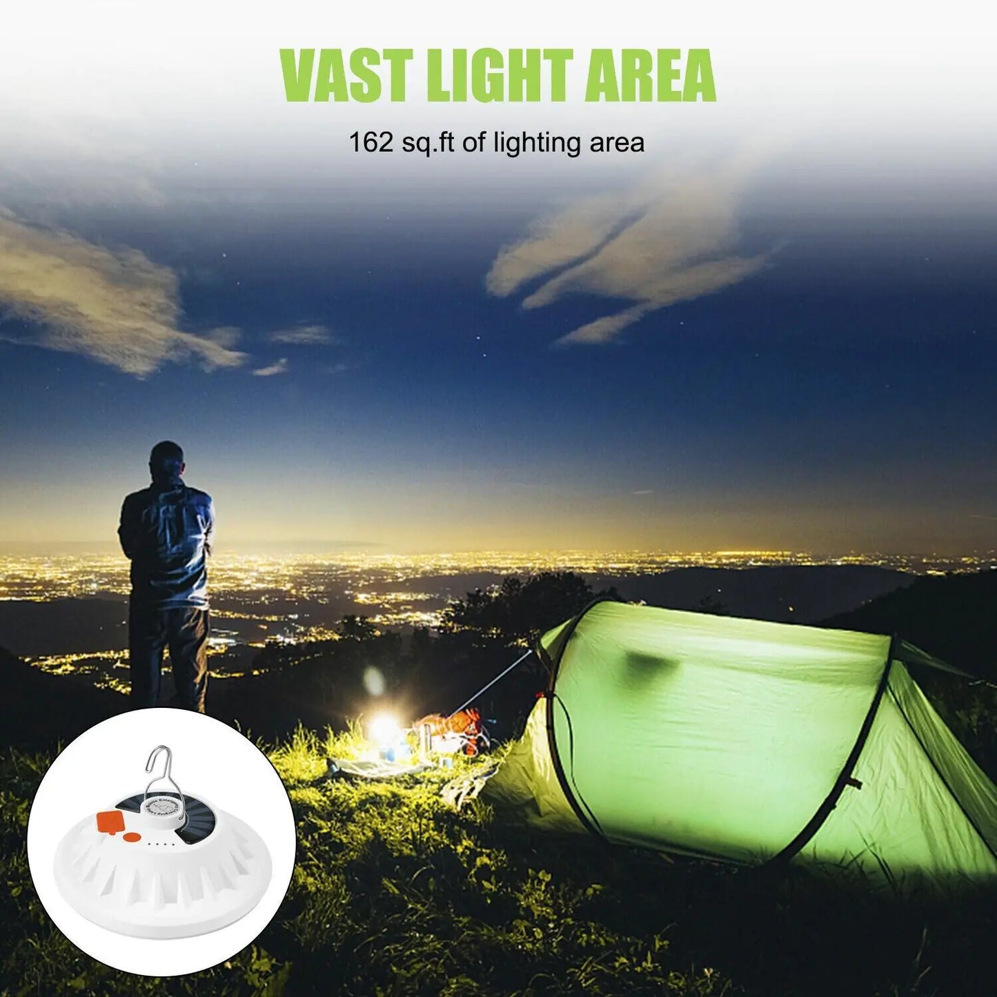 Rechargeable 60 LED Outdoor Camping Tent Light USB & Solar Lantern