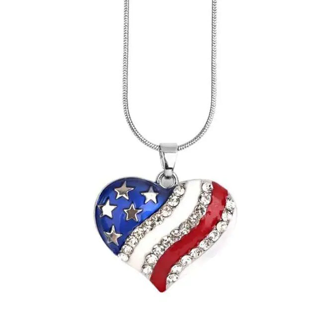 Patriotic American Flag Necklace