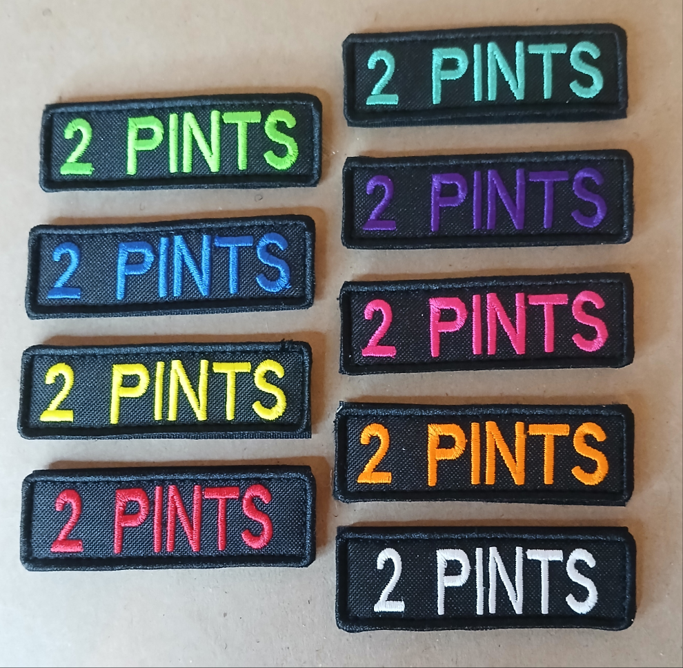 2 PINTS Velcro Patches