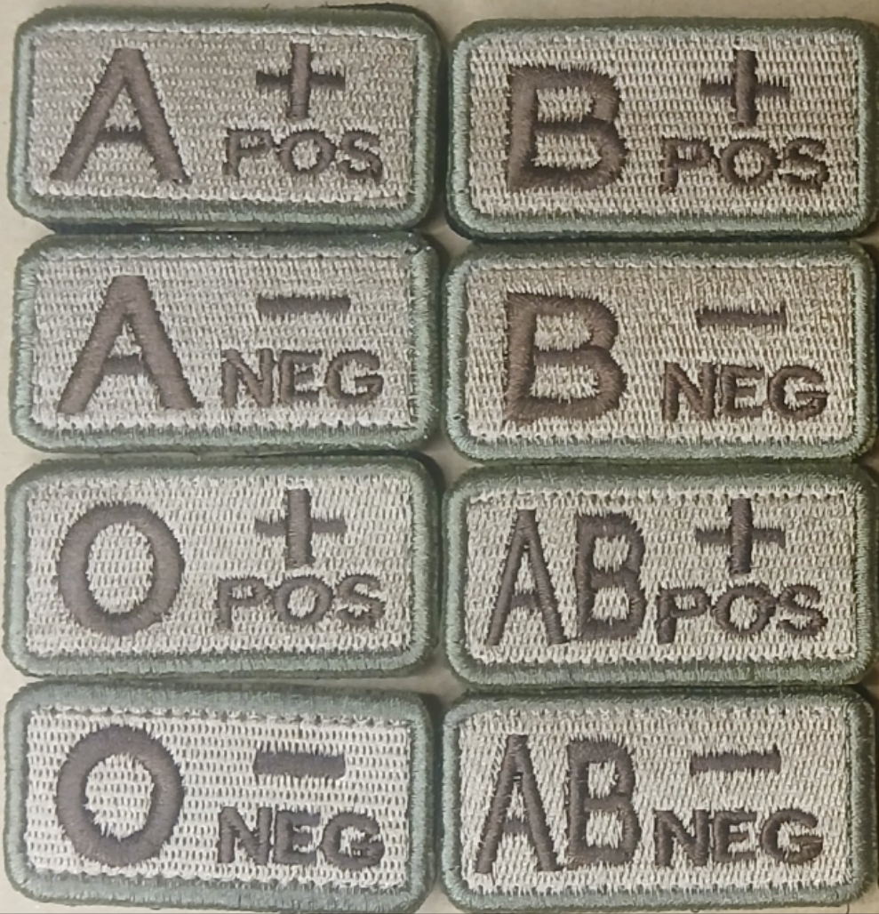 Blood Type Velcro Patches