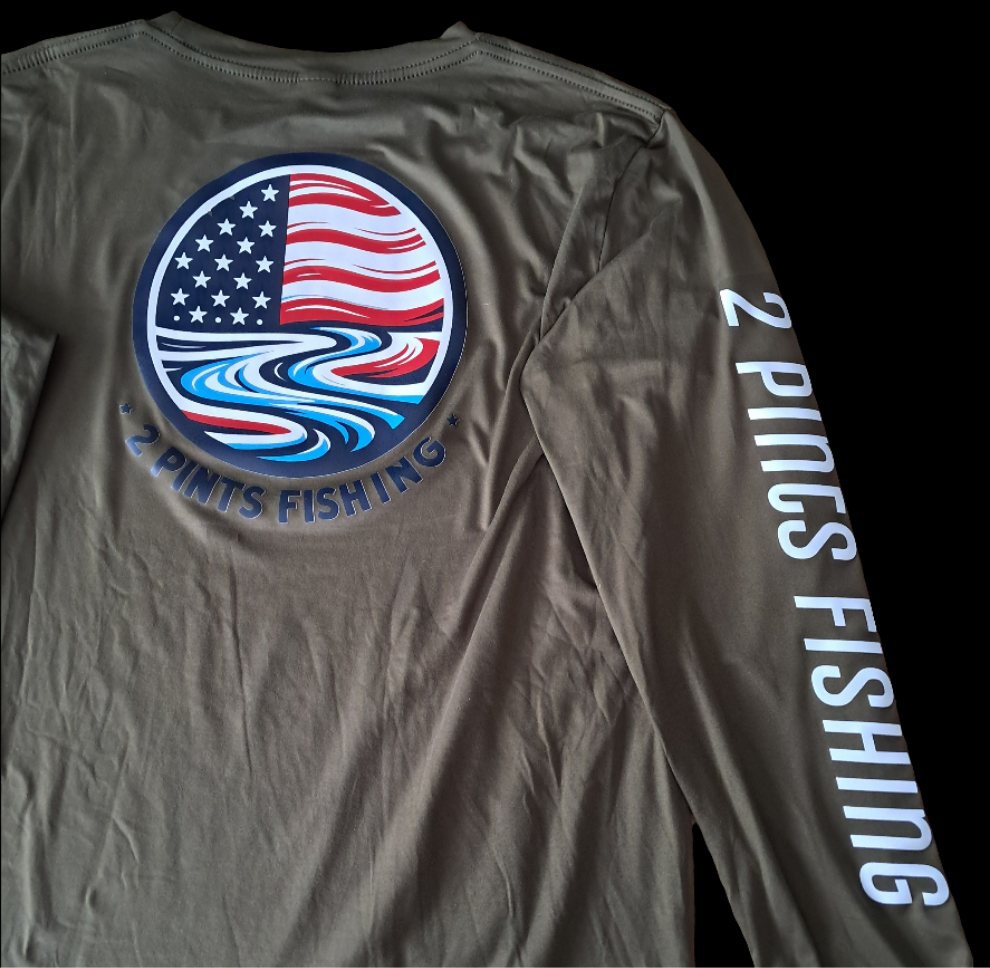 1st Edition Flag Fishing Shirt ☆ Long Sleeve Breathable Fishing Shirt - UPF 50