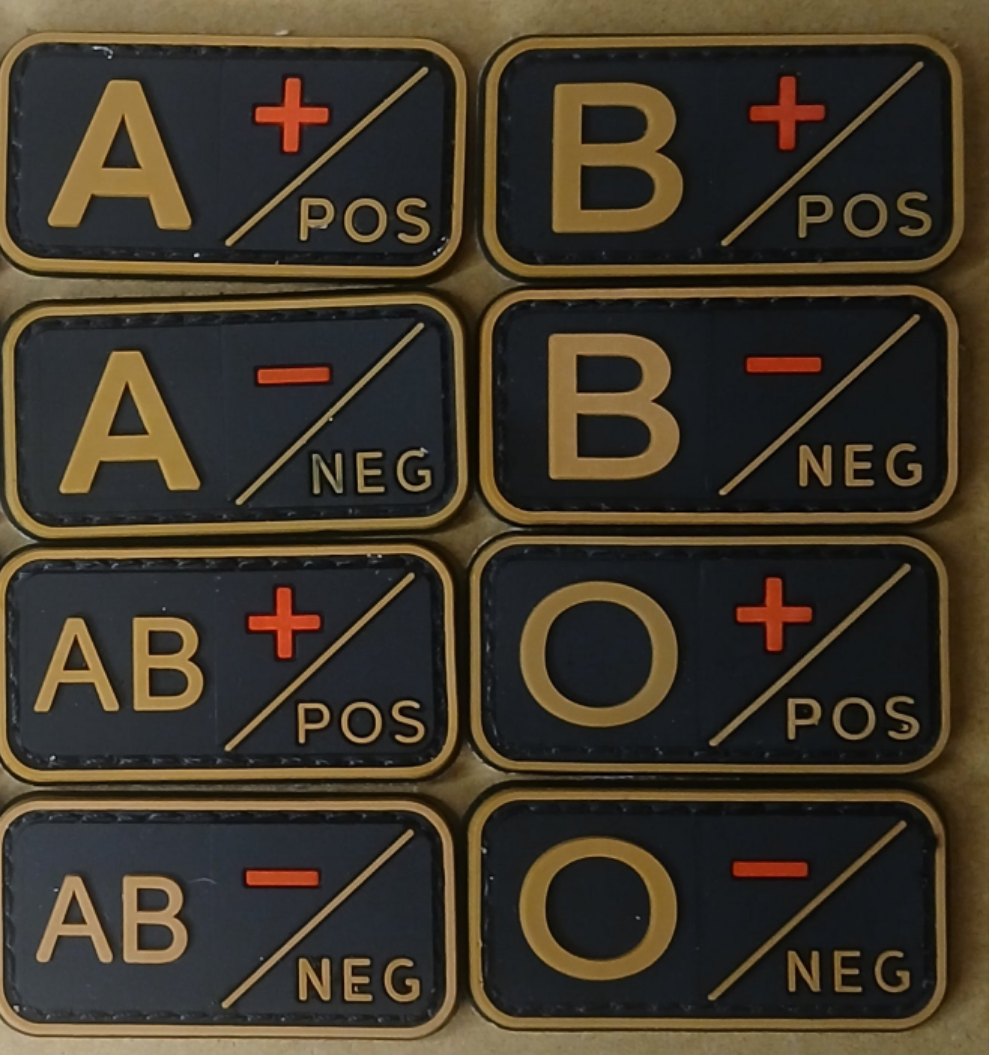 Blood Type Velcro Patches