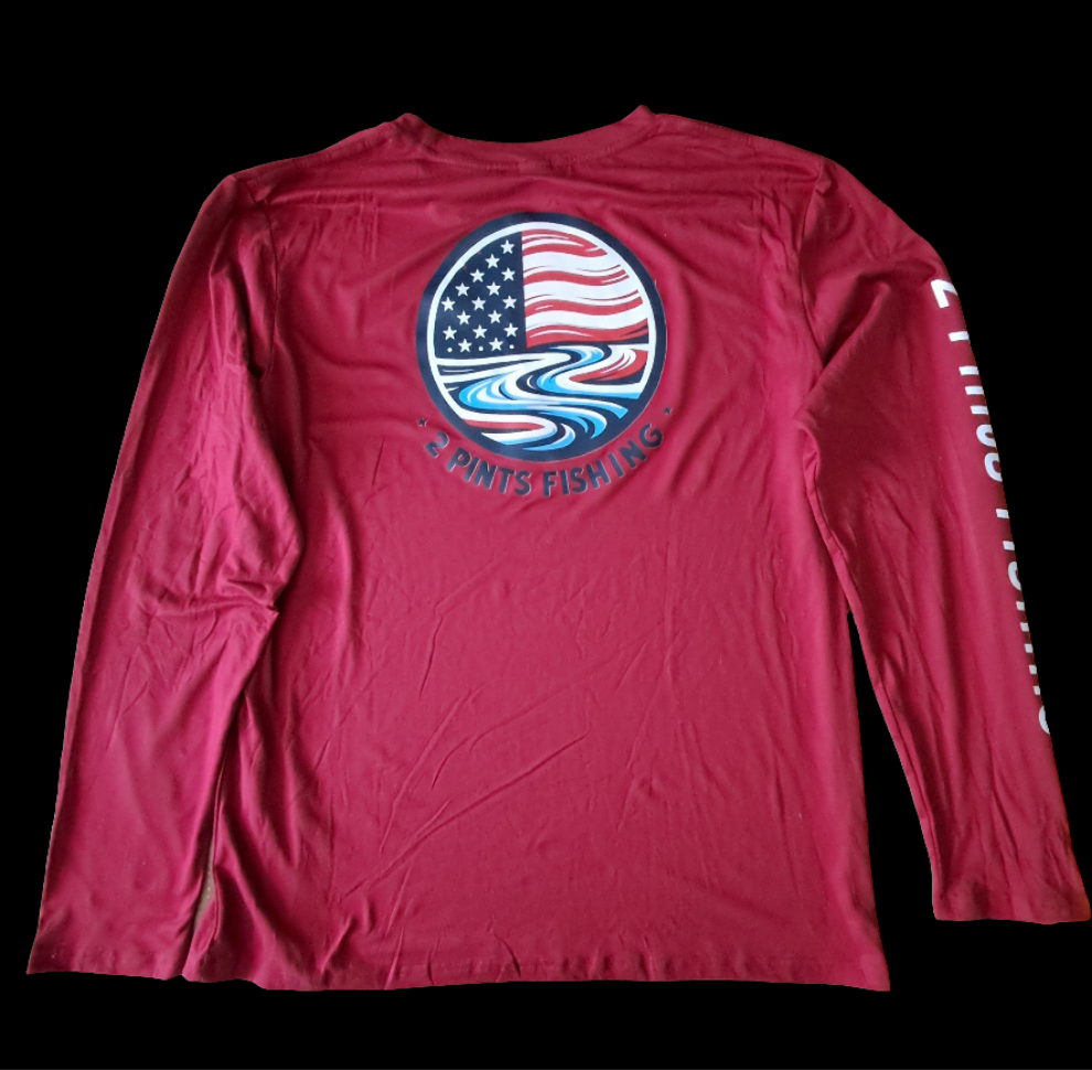 1st Edition Flag Fishing Shirt ☆ Long Sleeve Breathable Fishing Shirt - UPF 50