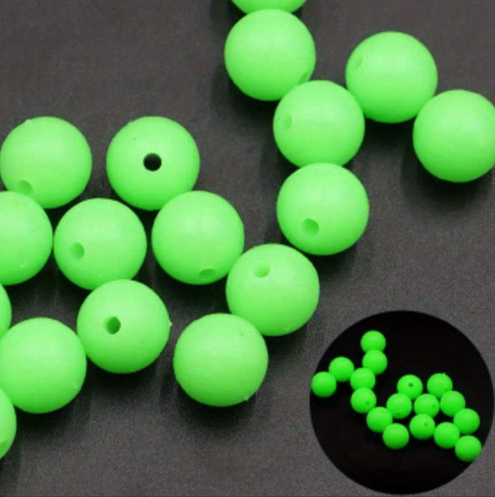 50 Piece Glow Fishing Beads - Luminescent Floating Hard Body Rig Beads