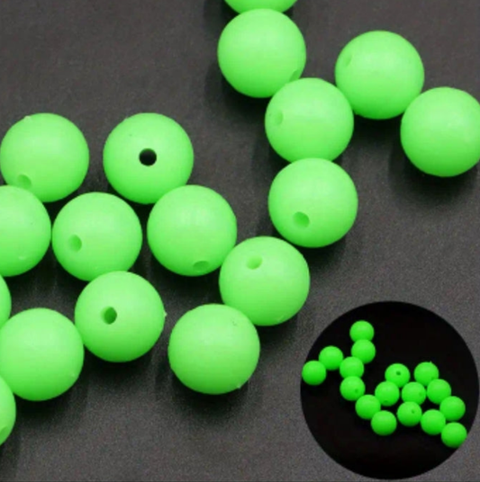 50 Piece Glow Fishing Beads - Luminescent Floating Hard Body Rig Beads