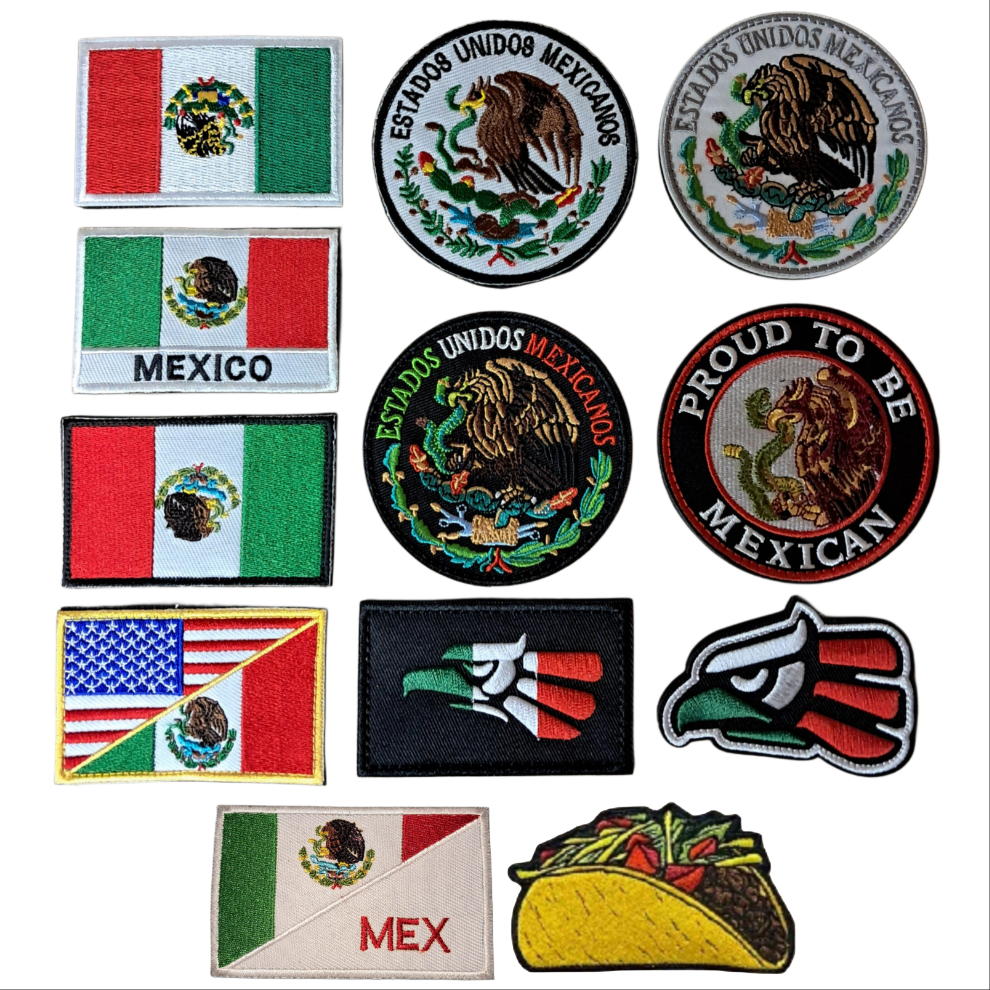 Mexico Velcro Patch 3X2 inch Tactical Morale Embroidered Hook and Loop Mexican Pride Chicano