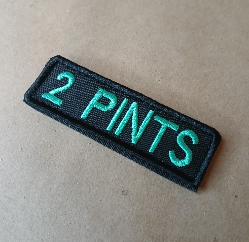 2 PINTS Velcro Patches