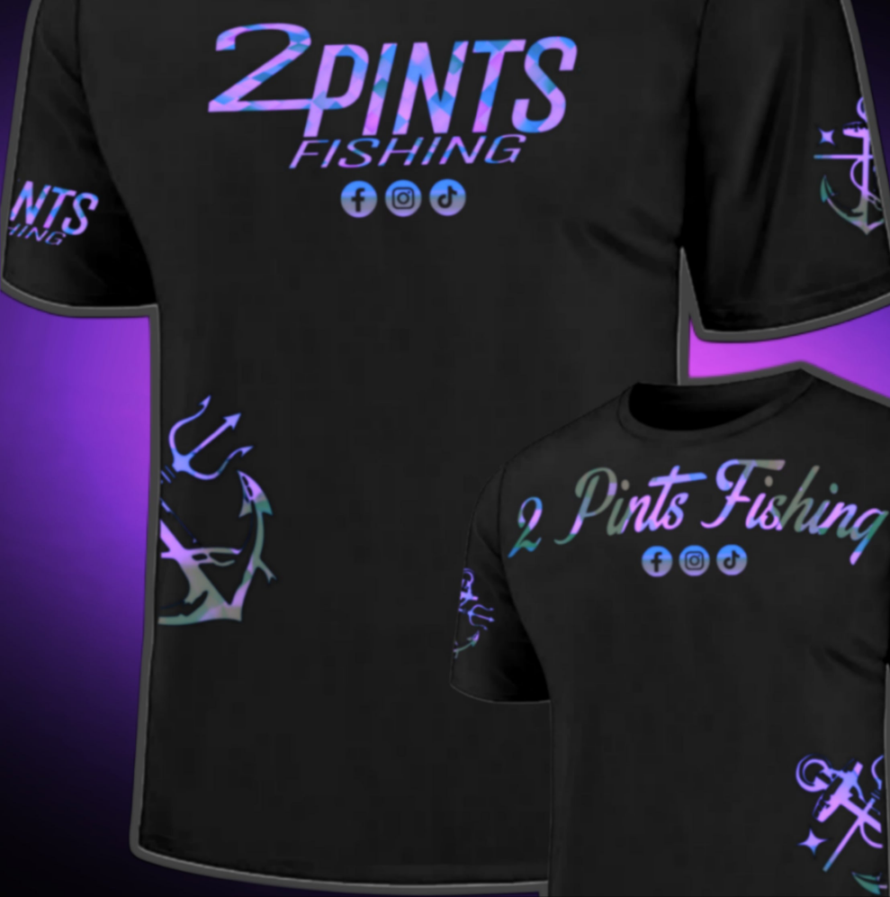 GLOW-Tech DriFit Fishing Tee / UPF50+ QuickDry Breathable Lightweight Sun Protection Glow in the Dark UV T-Shirt UniSex