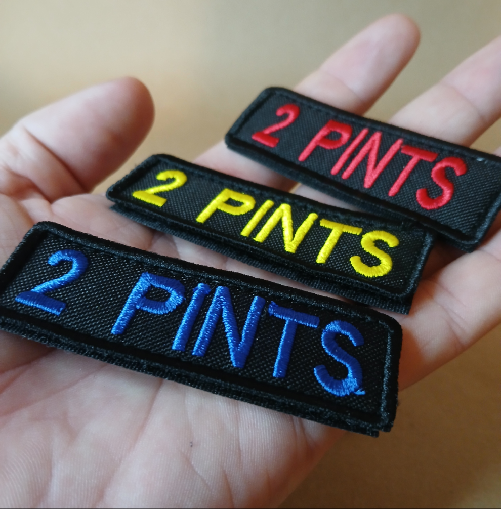 2 PINTS Velcro Patches