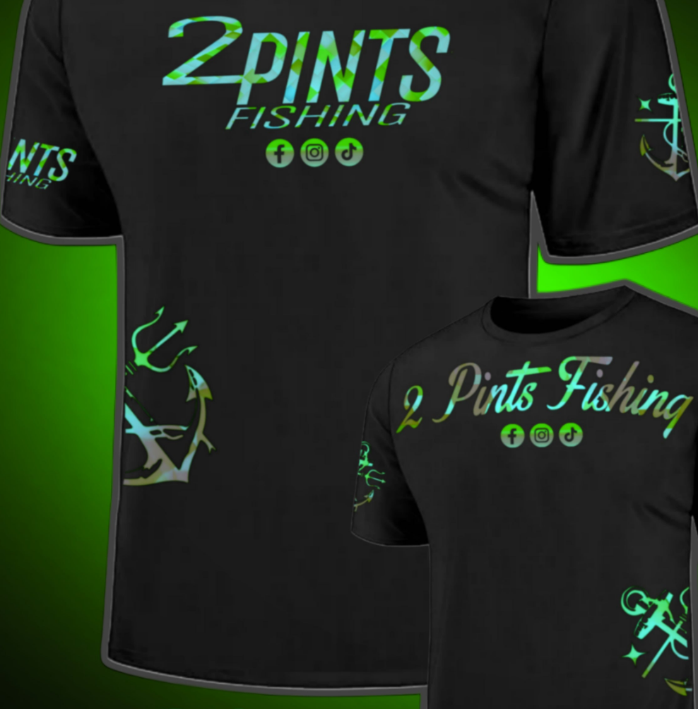 GLOW-Tech DriFit Fishing Tee / UPF50+ QuickDry Breathable Lightweight Sun Protection Glow in the Dark UV T-Shirt UniSex