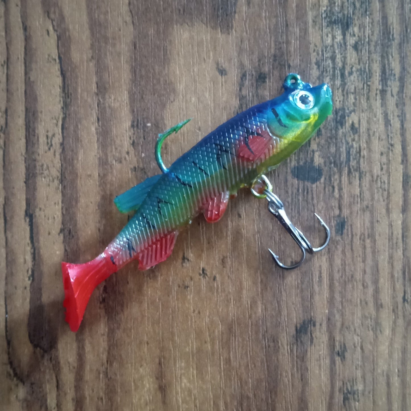 Double Hook Soft Lure Weighted Swim Bait T-Tail