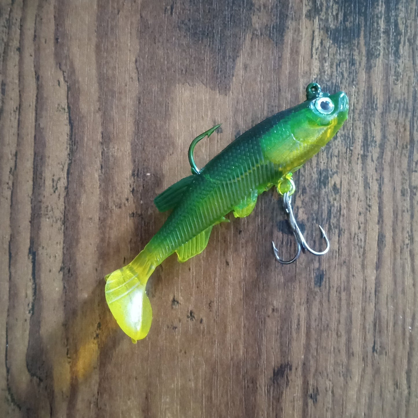 Double Hook Soft Lure Weighted Swim Bait T-Tail