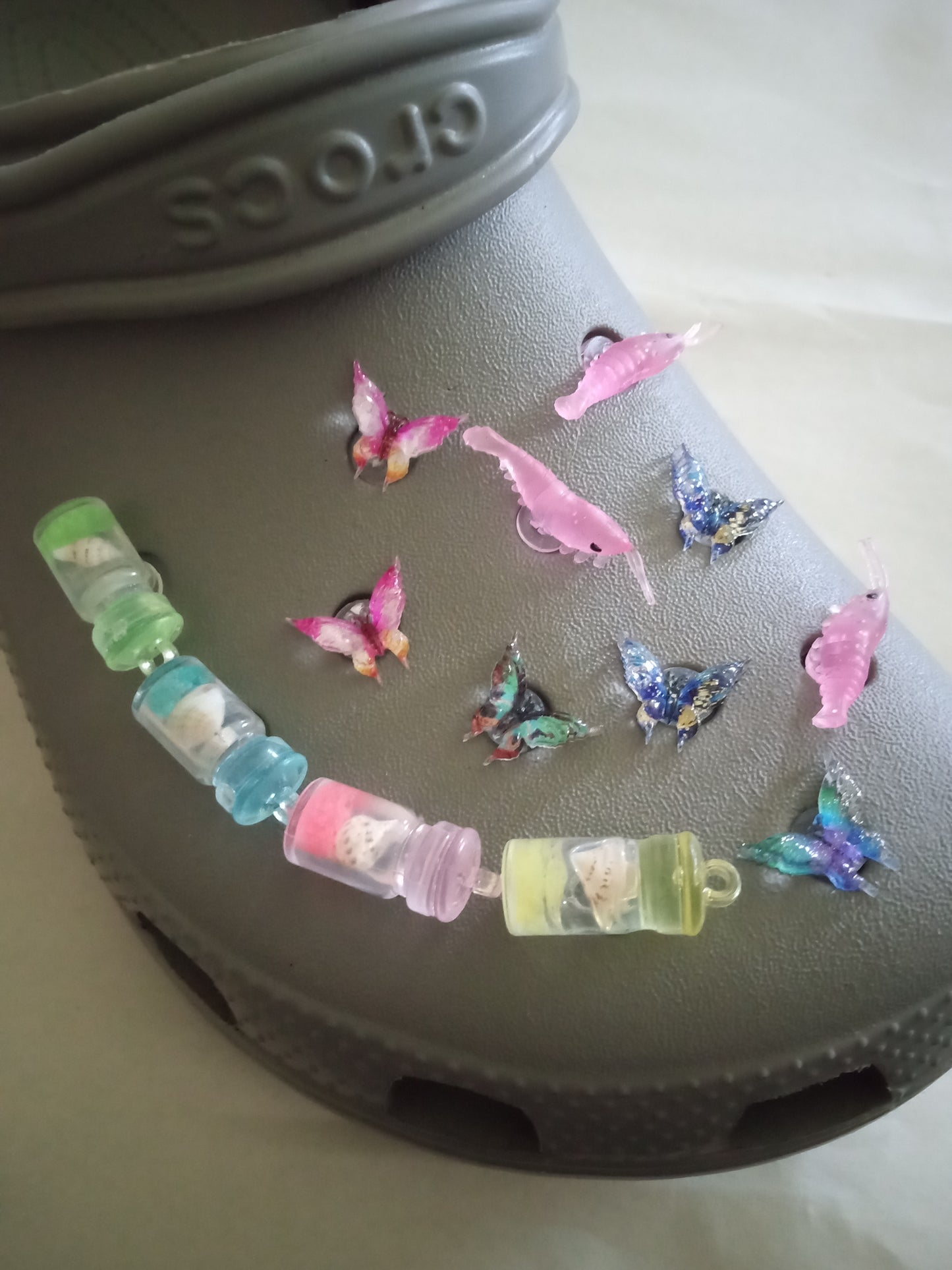 Pink Shrimp Shoe Charms