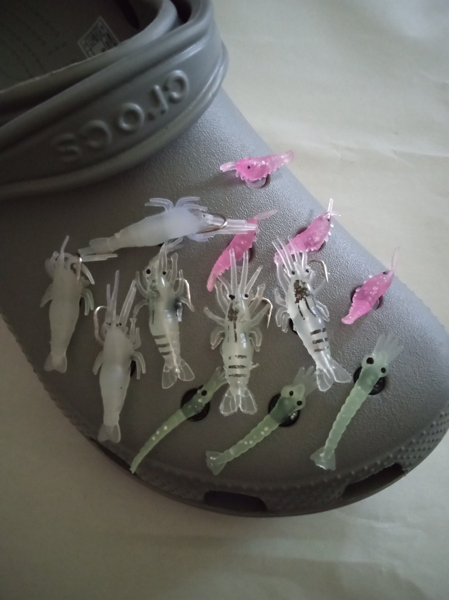 Green Shrimp Shoe Charm