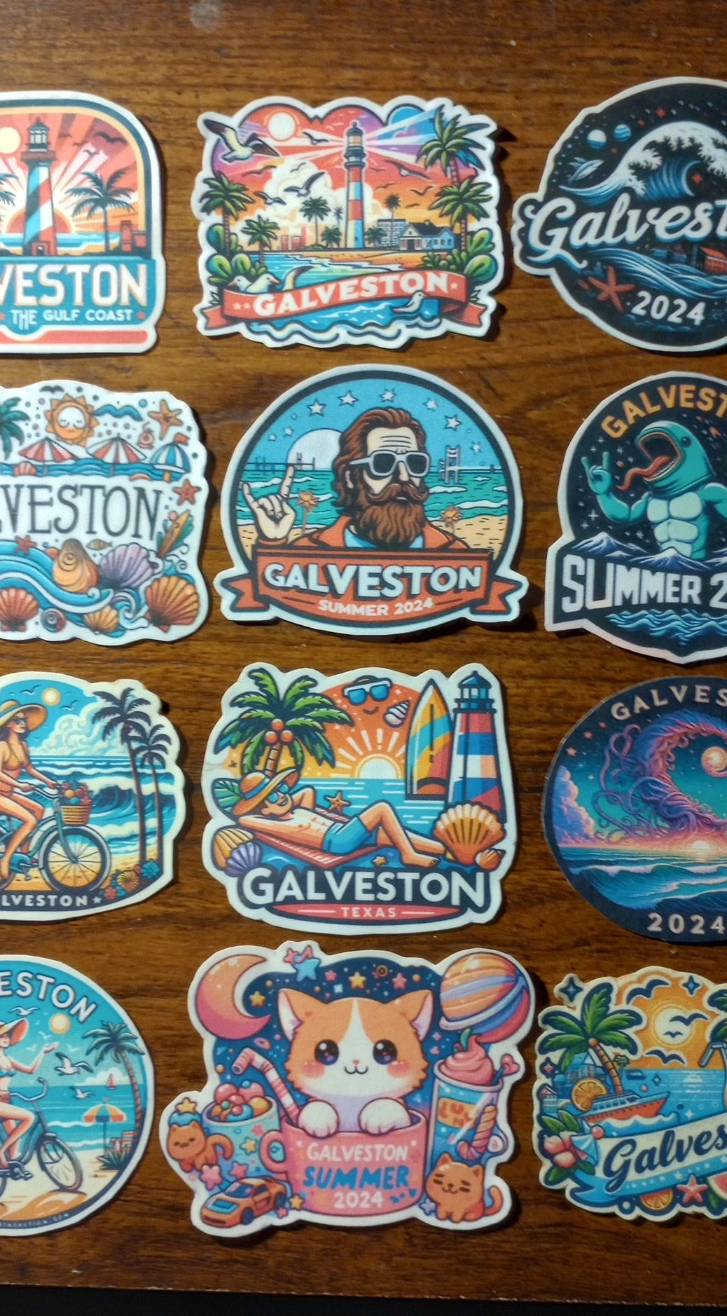 Stickers WaterProof 12 Pack Galveston