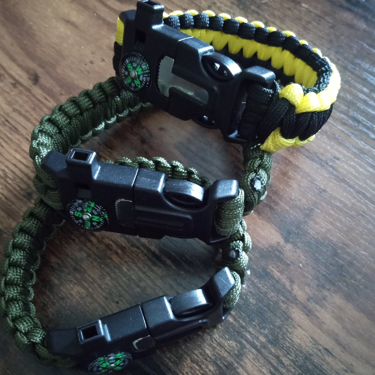 3 Pack Survival Paracord Bracelets