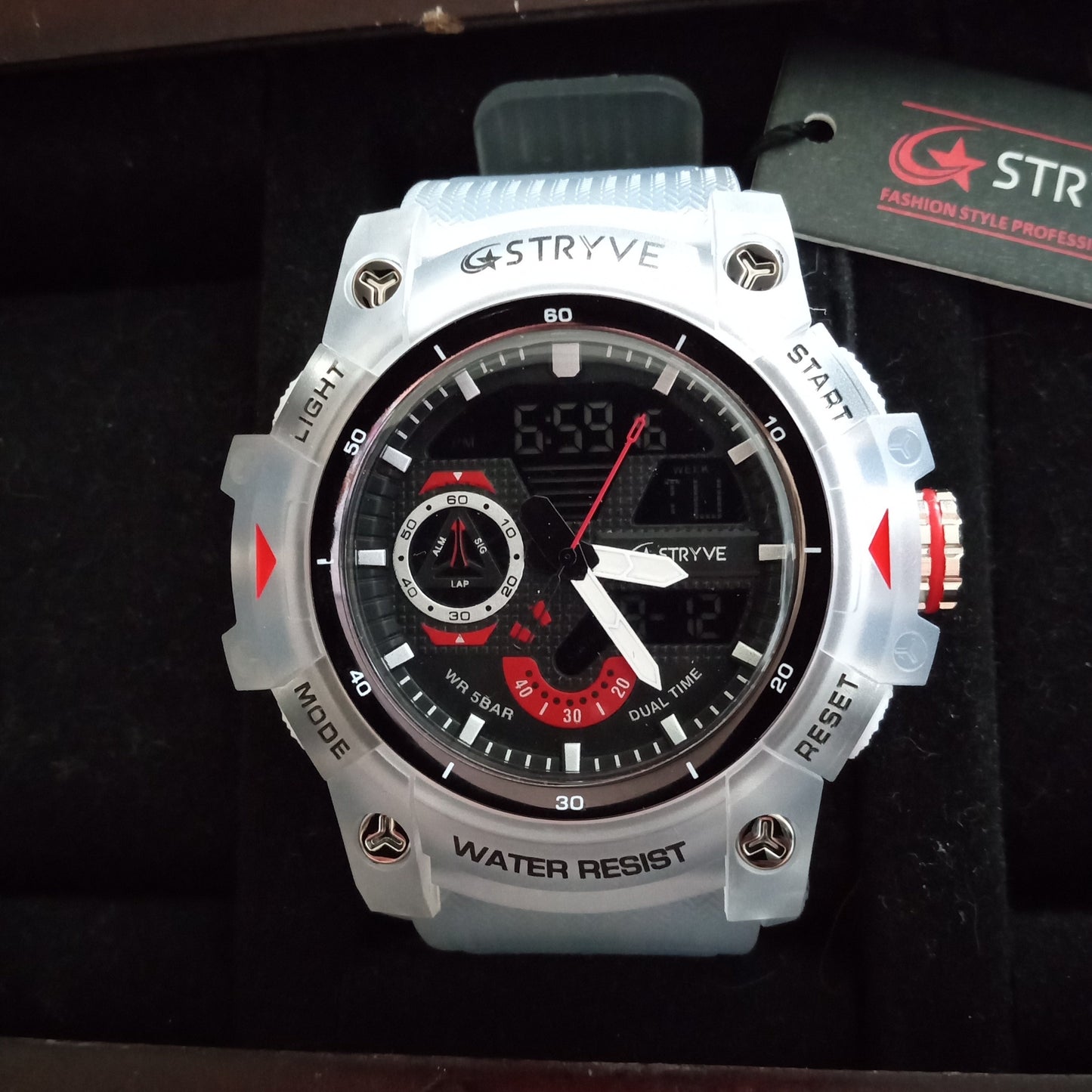 50 Meter DualTime WR ShockWatch with Shockproof Case